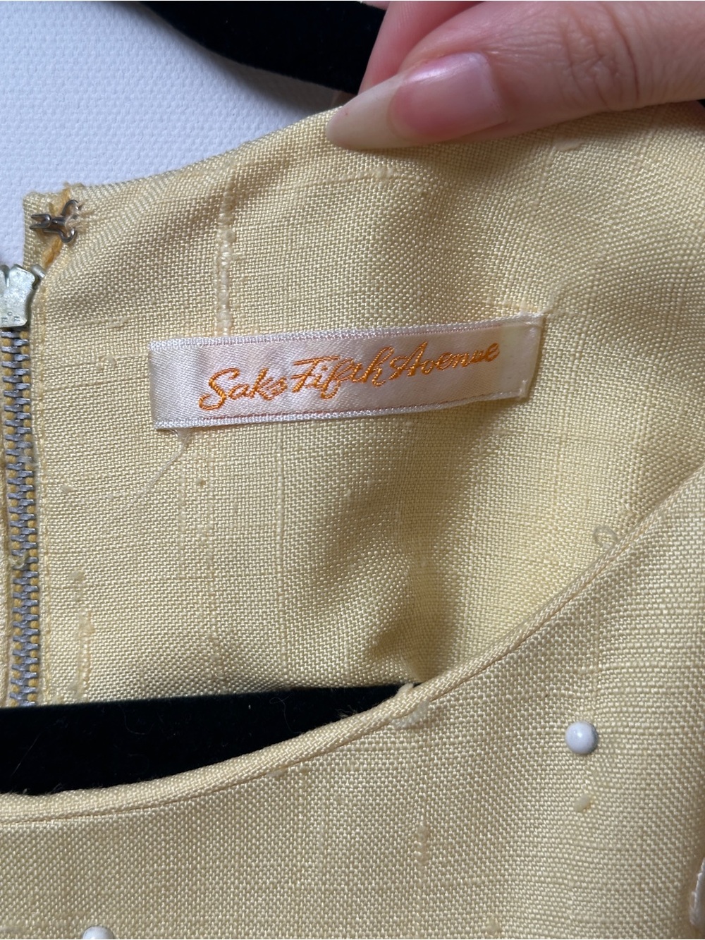 Vintage Sacks Fifth Avenue Yellow Floral Cocktail Dress - Picture 3 of 7